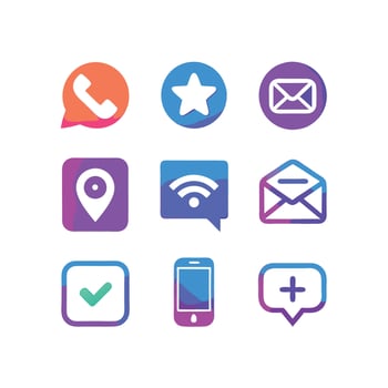 Contact Icon Set Collection Illustration vector