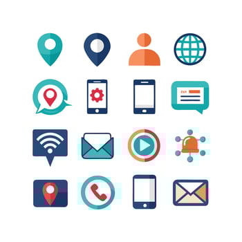 Contact Icon Set Collection Illustration vector