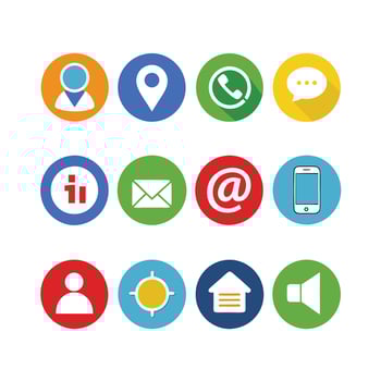 Contact Icon Set Collection Illustration vector