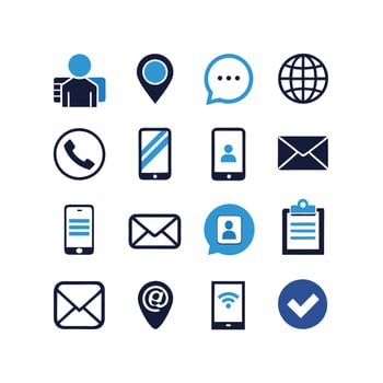 Contact Icon Set Collection Illustration vector