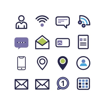 Contact Icon Set Collection Illustration vector