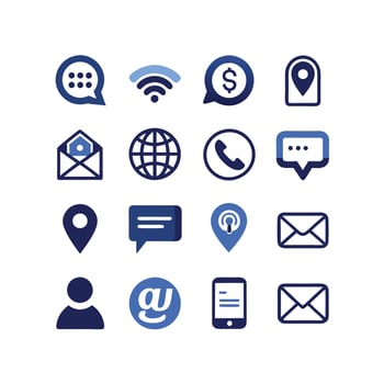 Contact Icon Set Collection Illustration vector