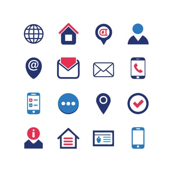 Contact Icon Set Collection Illustration vector
