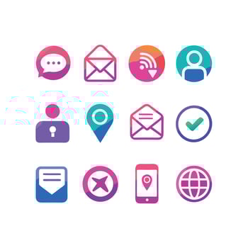 Contact Icon Set Collection Illustration vector