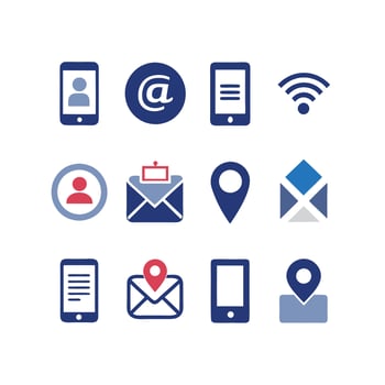 Contact Icon Set Collection Illustration vector