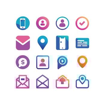Contact Icon Set Collection Illustration vector