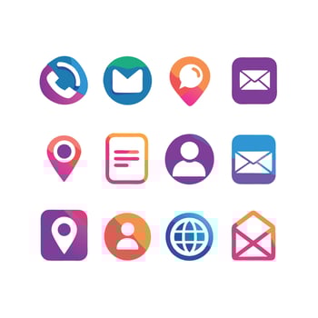 Contact Icon Set Collection Illustration vector