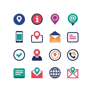 Contact Icon Set Collection Illustration vector