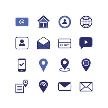 Contact Icon Set Collection Illustration vector