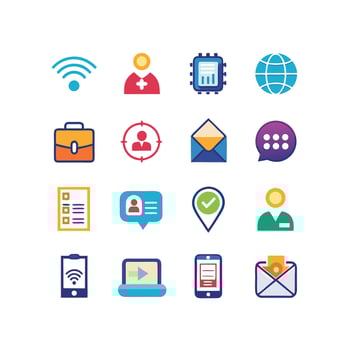 Contact Icon Set Collection Illustration vector