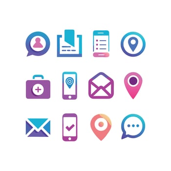 Contact Icon Set Collection Illustration vector