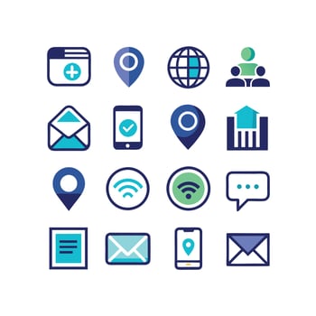 Contact Icon Set Collection Illustration vector