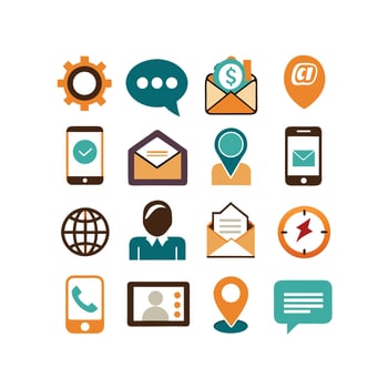 Contact Icon Set Collection Illustration vector