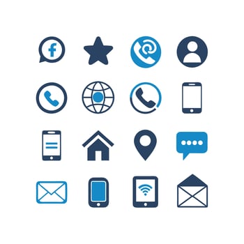 Contact Icon Set Collection Illustration vector