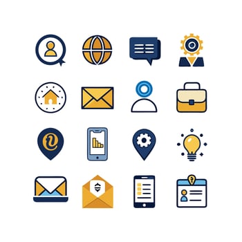 Contact Icon Set Collection Illustration vector
