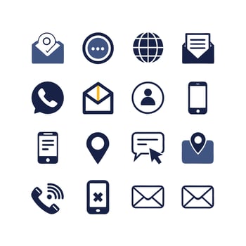 Contact Icon Set Collection Illustration vector