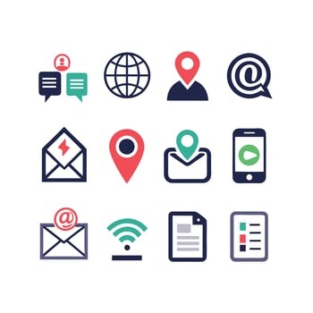 Contact Icon Set Collection Illustration vector