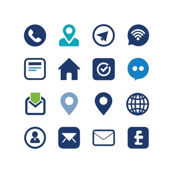 Contact Icon Set Collection Illustration vector