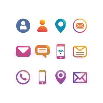Contact Icon Set Collection Illustration vector