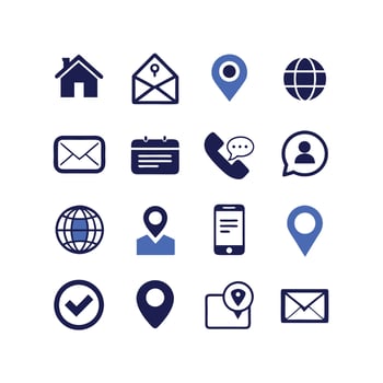 Contact Icon Set Collection Illustration vector