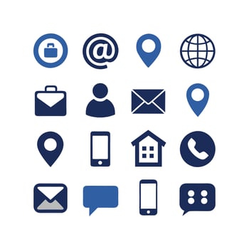 Contact Icon Set Collection Illustration vector