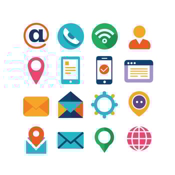 Contact Icon Set Collection Illustration vector