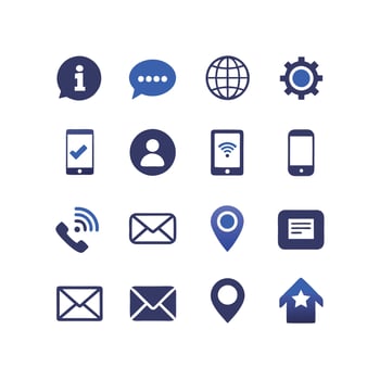 Contact Icon Set Collection Illustration vector
