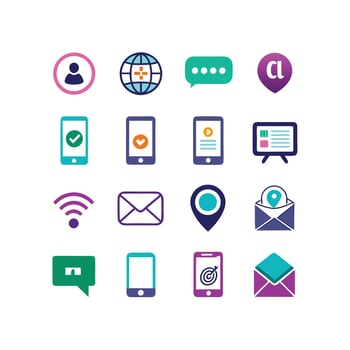 Contact Icon Set Collection Illustration vector