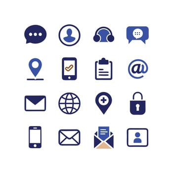 Contact Icon Set Collection Illustration vector