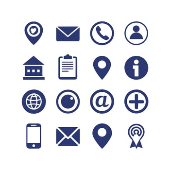 Contact Icon Set Collection Illustration vector