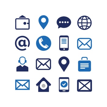 Contact Icon Set Collection Illustration vector