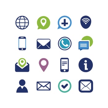 Contact Icon Set Collection Illustration vector