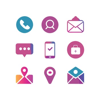 Contact Icon Set Collection Illustration vector