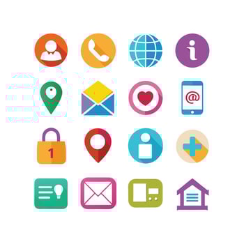 Contact Icon Set Collection Illustration vector