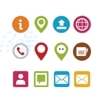Contact Icon Set Collection Illustration vector