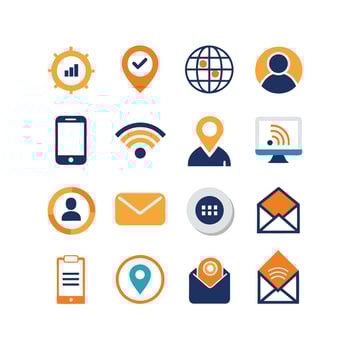 Contact Icon Set Collection Illustration vector