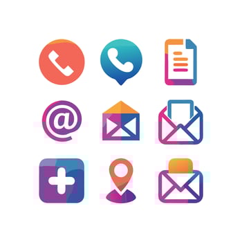 Contact Icon Set Collection Illustration vector