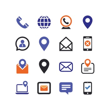 Contact Icon Set Collection Illustration vector