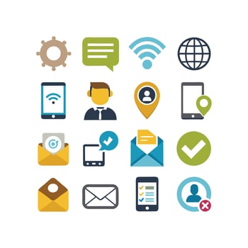 Contact Icon Set Collection Illustration vector