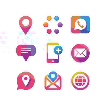 Contact Icon Set Collection Illustration vector