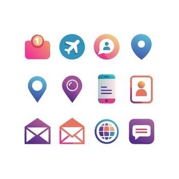 Contact Icon Set Collection Illustration vector