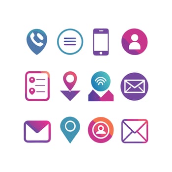 Contact Icon Set Collection Illustration vector