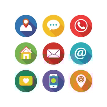 Contact Icon Set Collection Illustration vector
