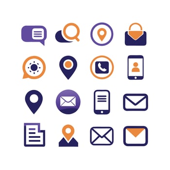 Contact Icon Set Collection Illustration vector