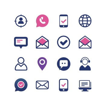 Contact Icon Set Collection Illustration vector