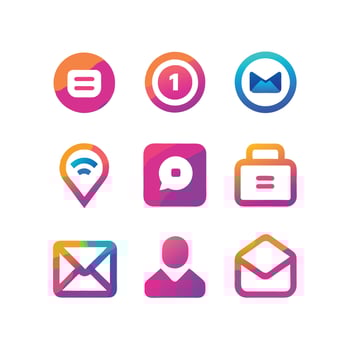 Contact Icon Set Collection Illustration vector