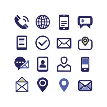 Contact Icon Set Collection Illustration vector
