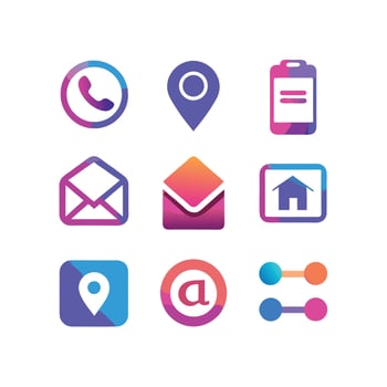 Contact Icon Set Collection Illustration vector