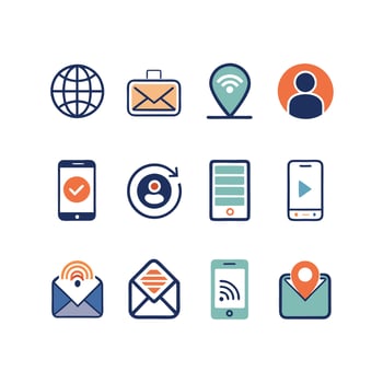 Contact Icon Set Collection Illustration vector