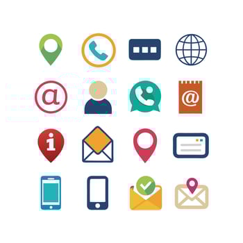 Contact Icon Set Collection Illustration vector